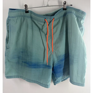 Men's Blue swimming Shorts W/Orange Drawstring and Pockets Size XXXL *READ